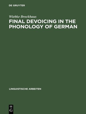 cover image of Final Devoicing in the Phonology of German